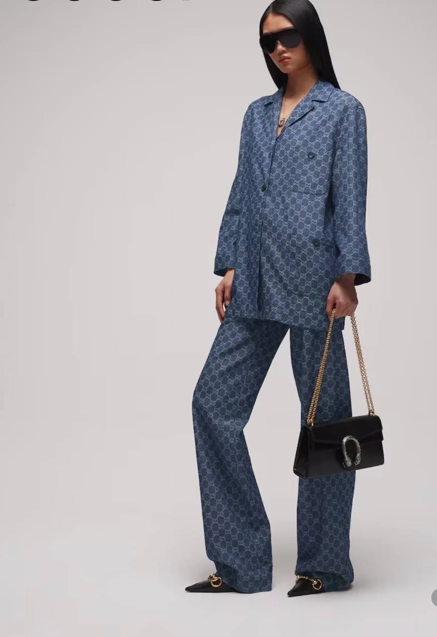 Gucci GG Denim — джинсы с жаккардовым рисунком — фото 2