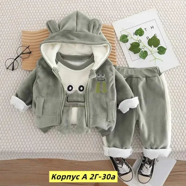 Костюм тройка из натурального меха с начесом, подходит для детей — фото 9