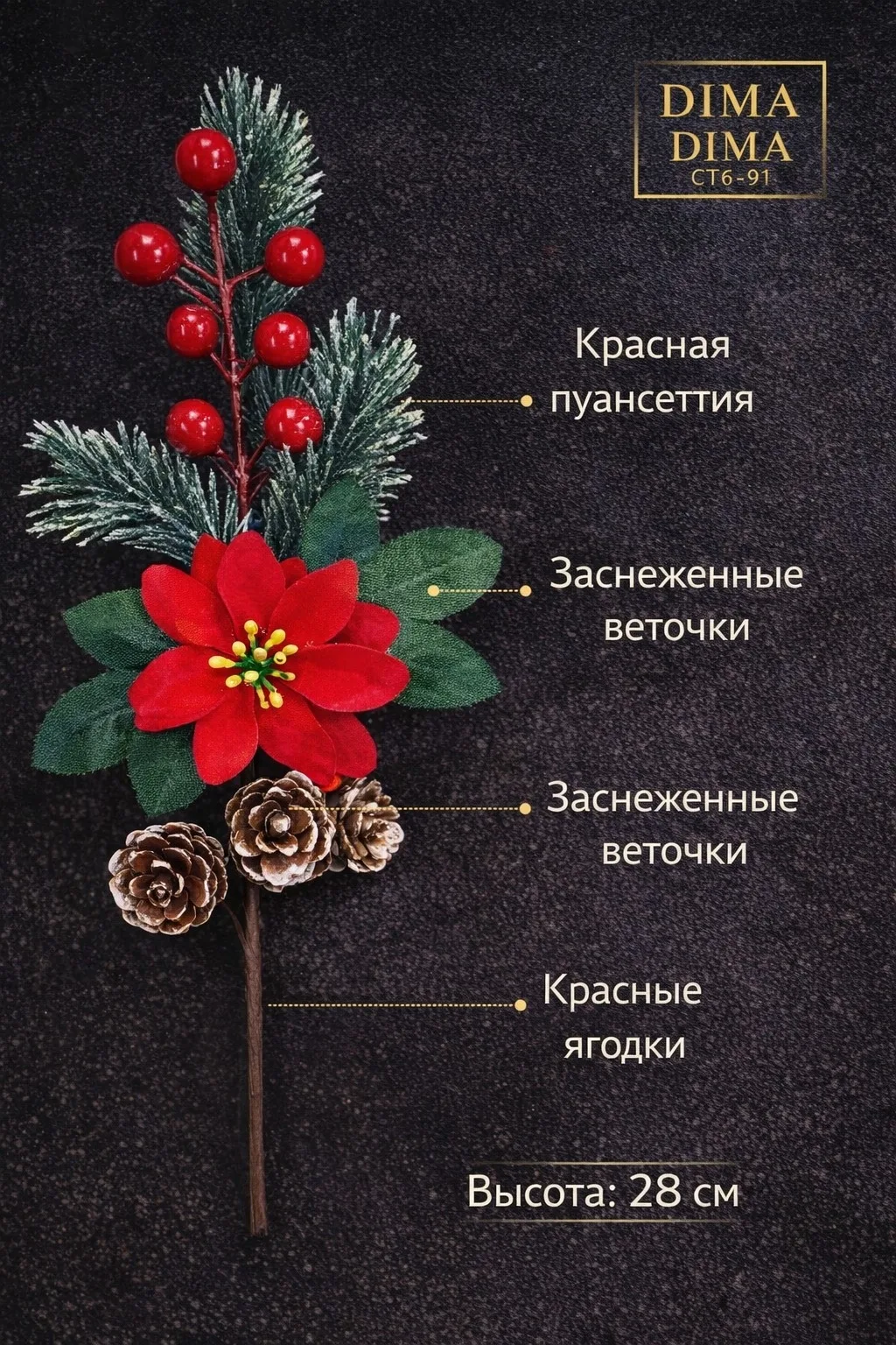 Новогодние веточки для украшения — фото 3
