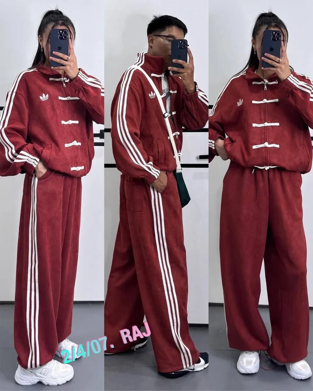 Костюм Adidas из ткани трёхнитка с вышивкой логотипа — фото 3