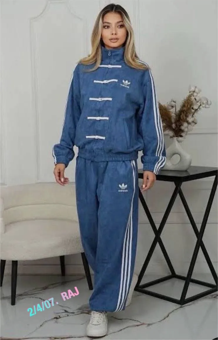 Костюм Adidas из ткани трёхнитка с вышивкой логотипа — фото 8