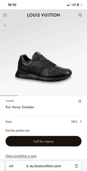 Мужские кроссовки Louis Vuitton Run Away из чёрной кожи с рельефной монограммой и спортивным силуэтом — фото 8