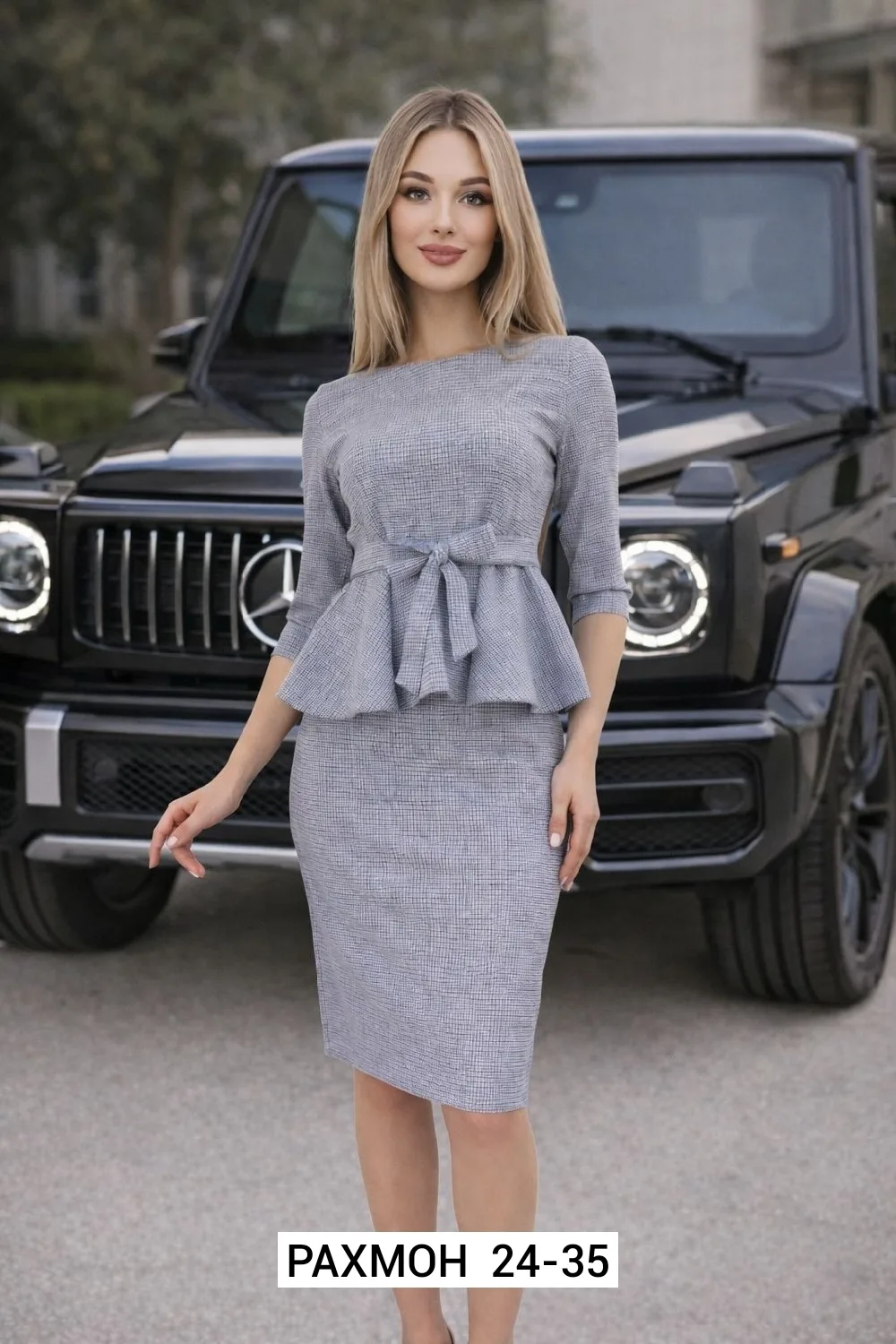 Однотонное платье-запах из ткани хлопок-бязь — фото 4