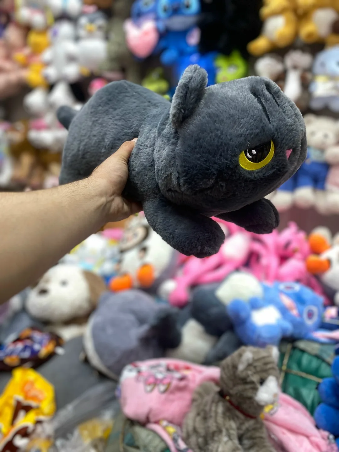 Мягкая игрушка пушистая лежачий кошка — фото 2