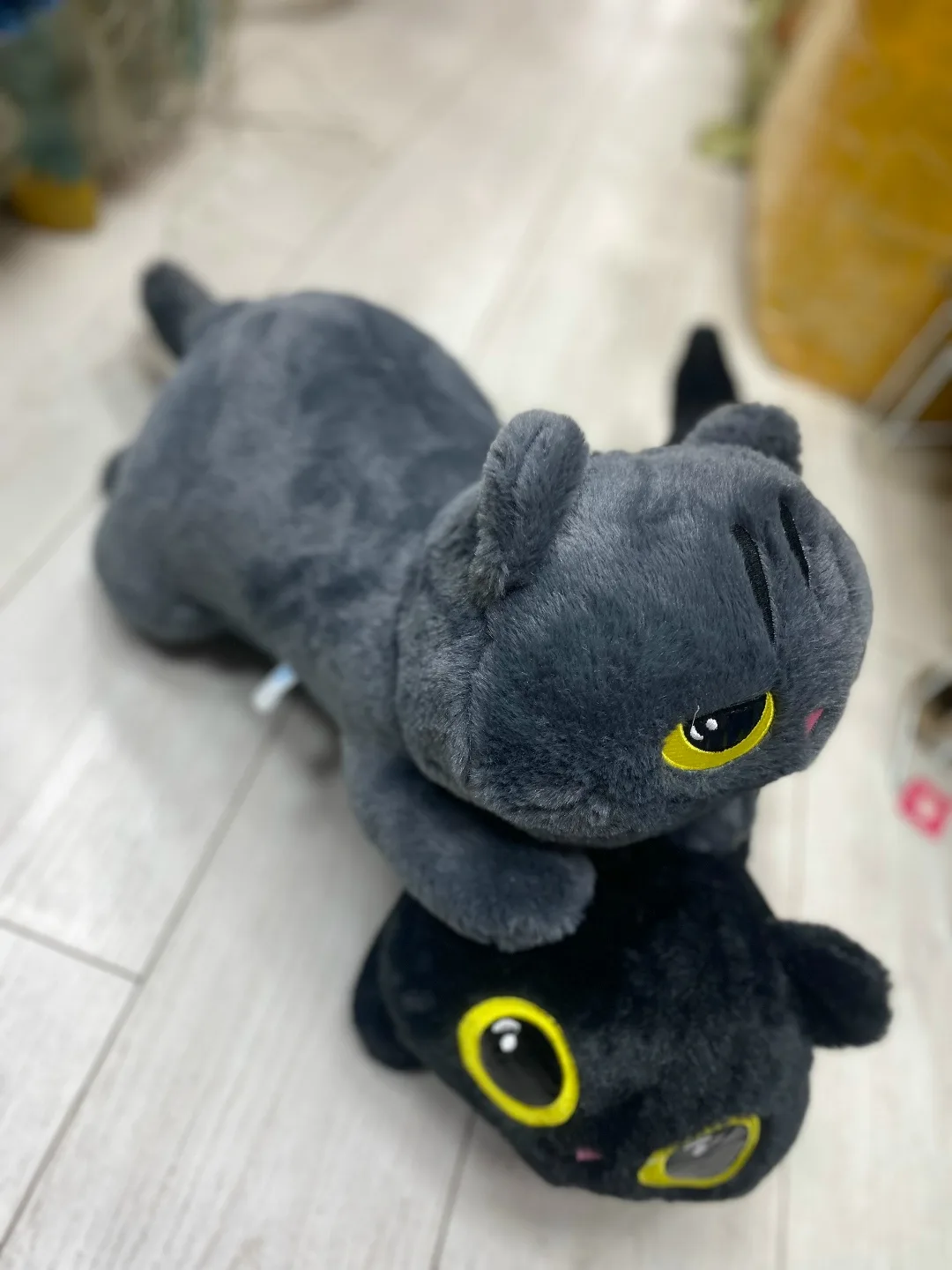 Мягкая игрушка пушистая лежачий кошка — фото 4