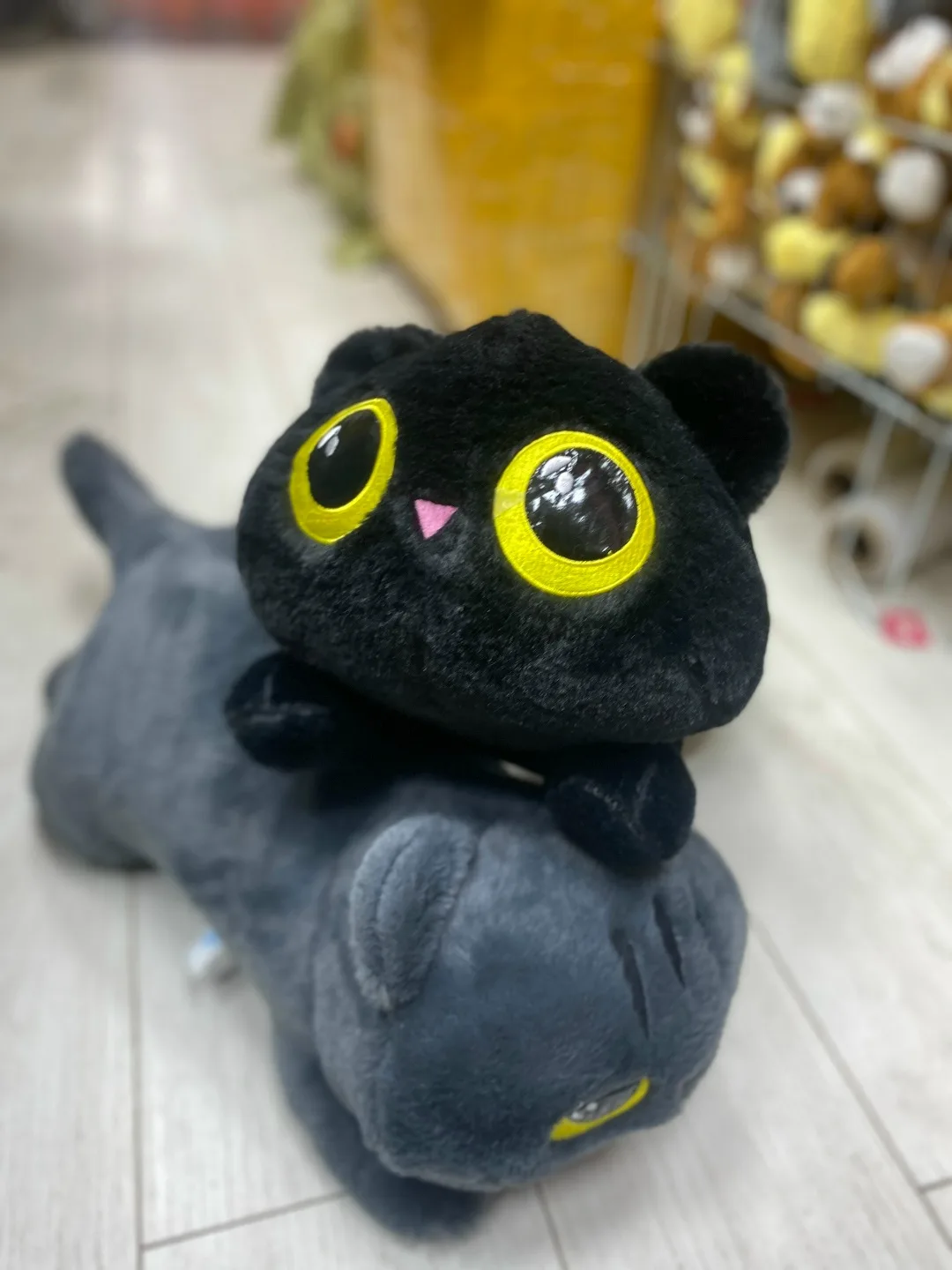 Мягкая игрушка пушистая лежачий кошка — фото 5