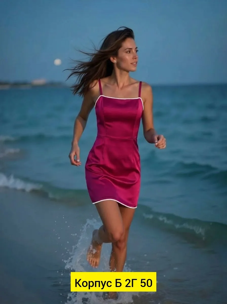 Однотонное платье из шелка — фото 5