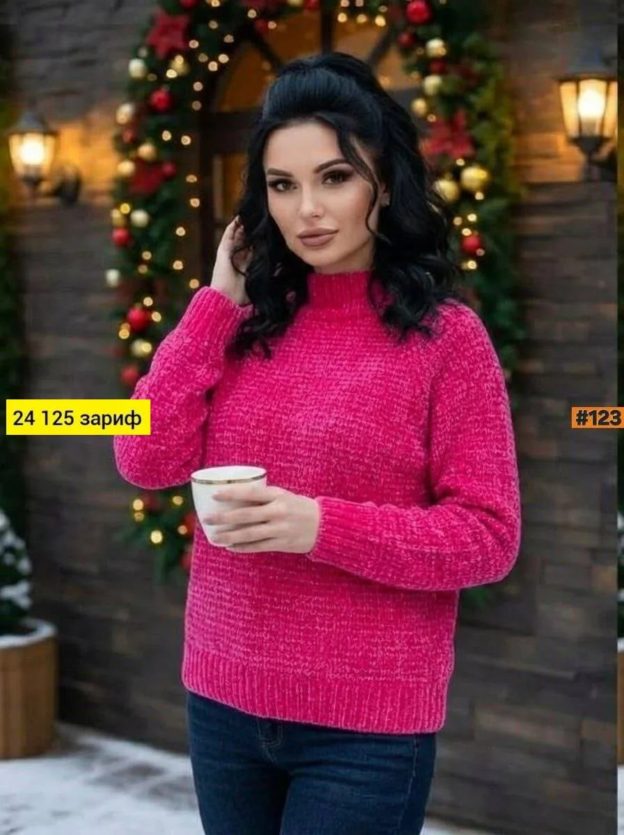 Свитер женский из вязаного хлопка — фото 6