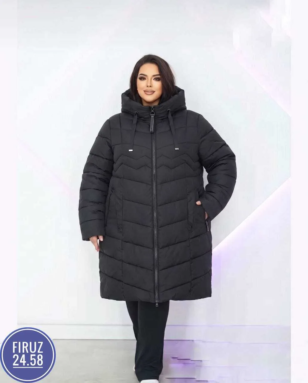 Зимняя куртка с капюшоном, удобная посадка и аккуратная стёжка — фото 2