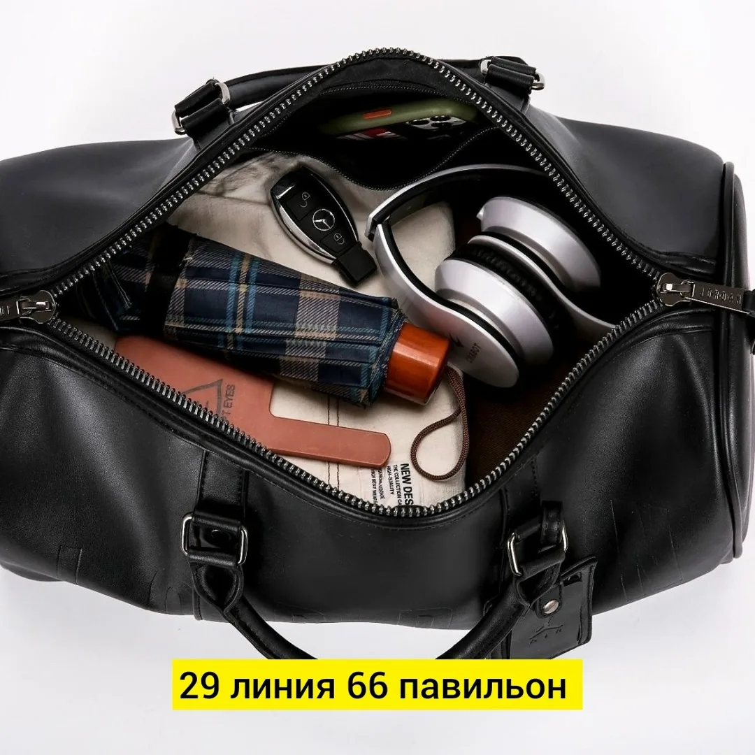 Дорожная сумка из эко-кожи с вместительным отделением — фото 3