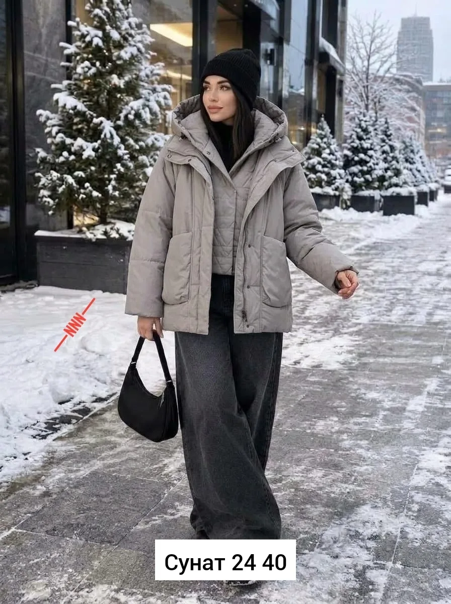 Женская куртка свободного кроя из синтепона — фото 2