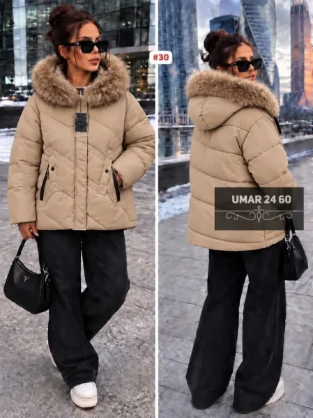 Удлинённая женская куртка с ромбовидной стёжкой — фото 2
