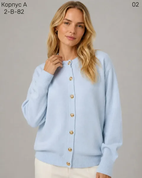 Женский кардиган из смесового материала с содержанием кашемира — фото 25