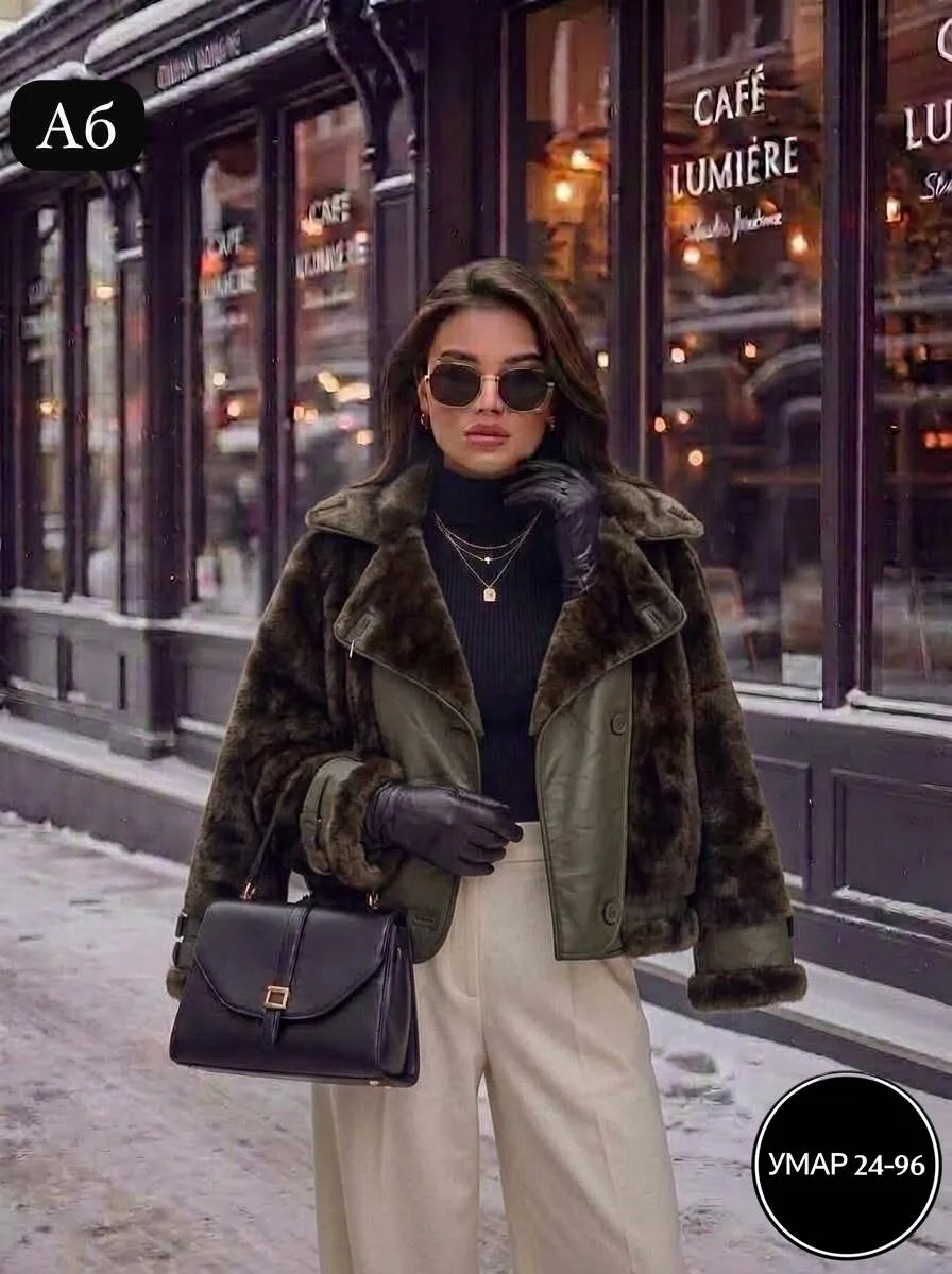 Одна из самых популярных дубленка года, кожа натуральная мех — фото 9