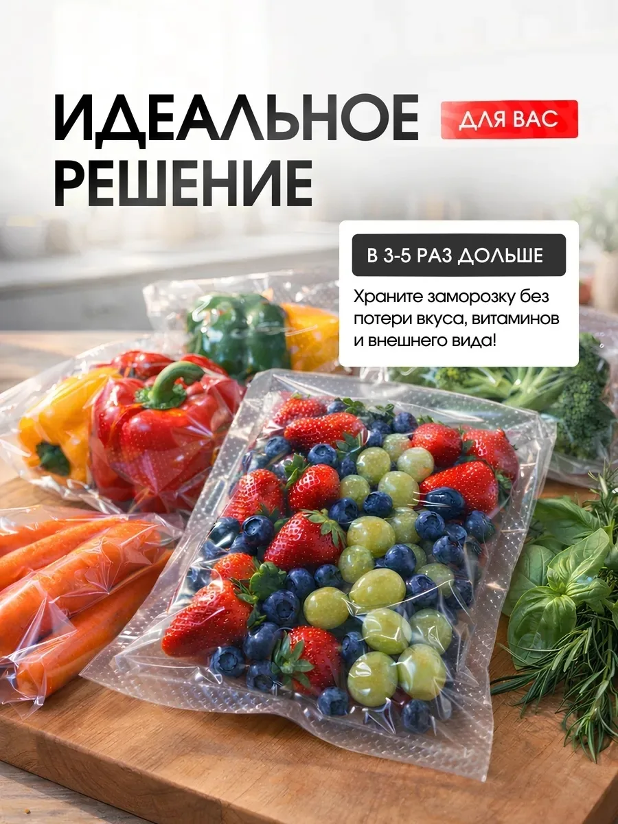 Рифленые пакеты для вакууматора в рулоне — фото 3