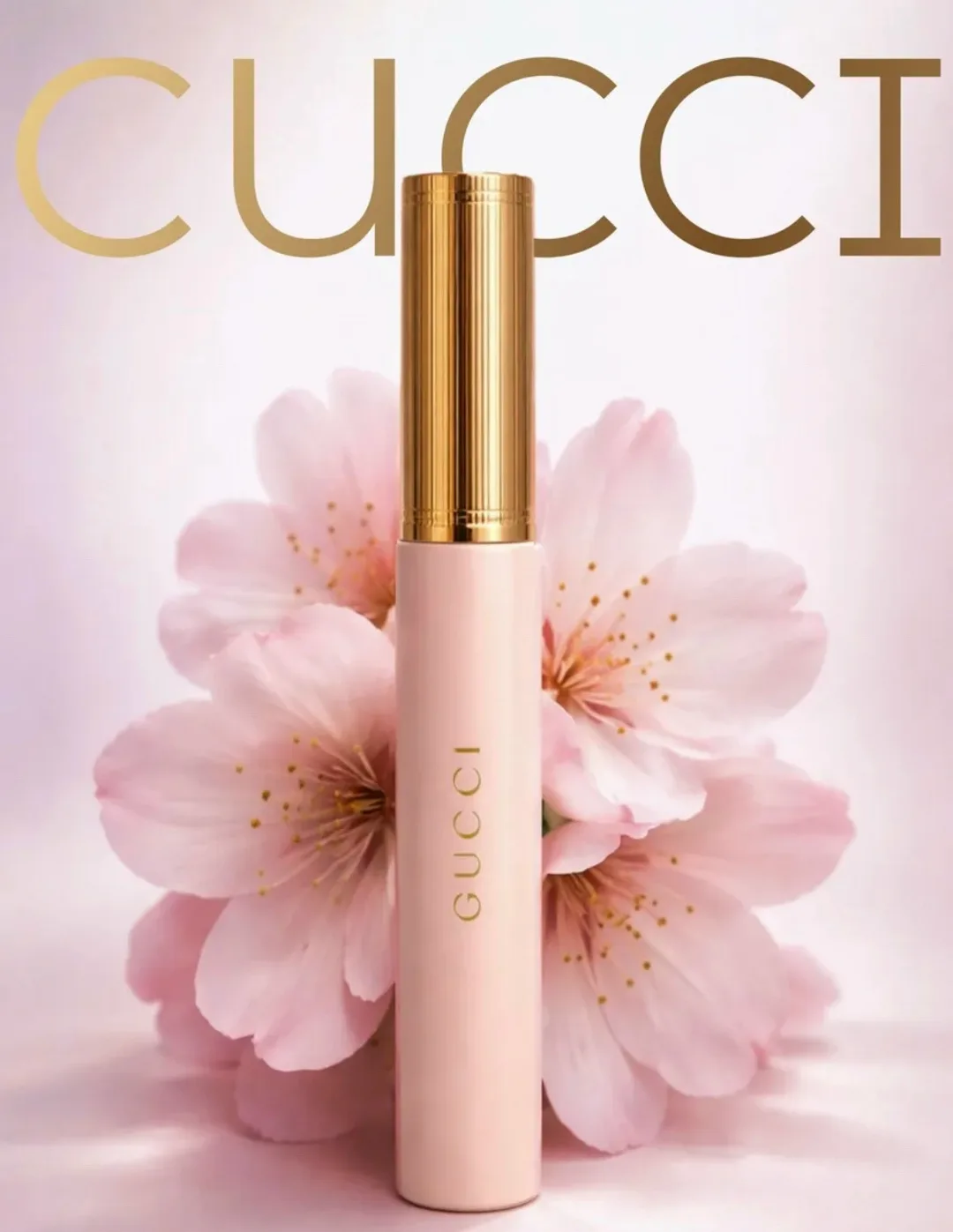Дизайн туши Gucci сочетает нежно-розовый корпус и золотистые детали, благодаря чему косметическое средство стан — фото 8