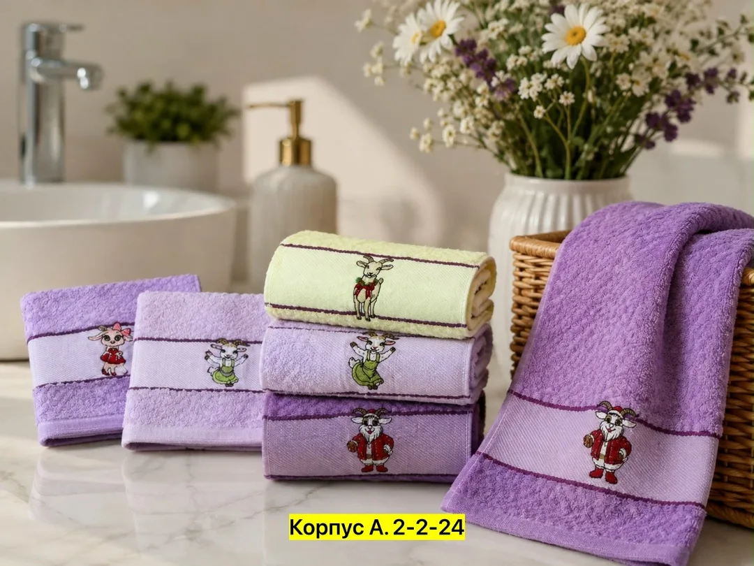 Махровые кухонные полотенца из 100 хлопка с вышивкой в виде — фото 2