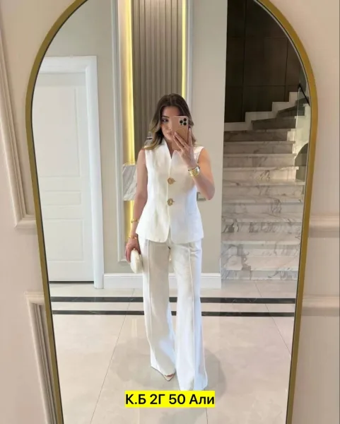 Костюм двойка из белорусского льна Белый — фото 6