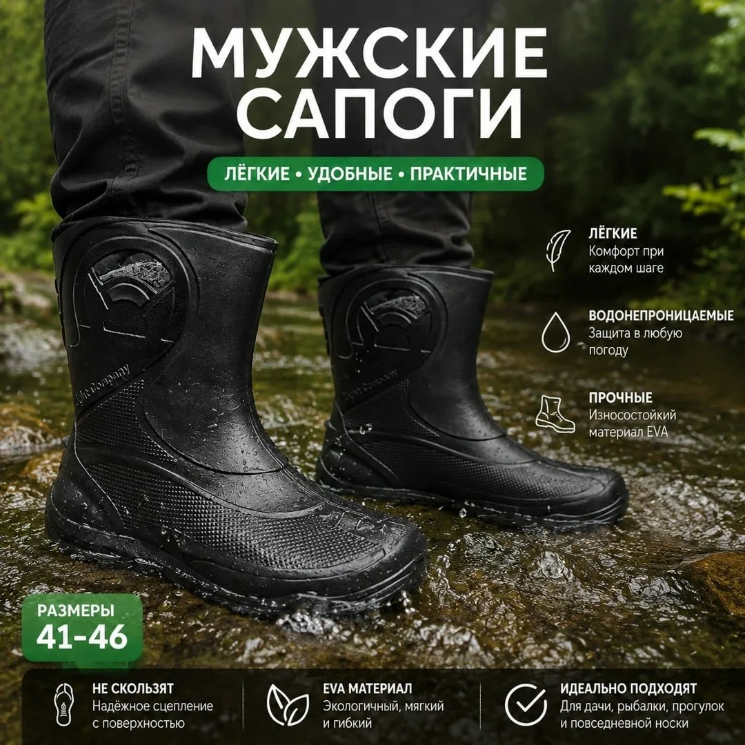 Мужские сапоги из материала ЭВА — фото 1