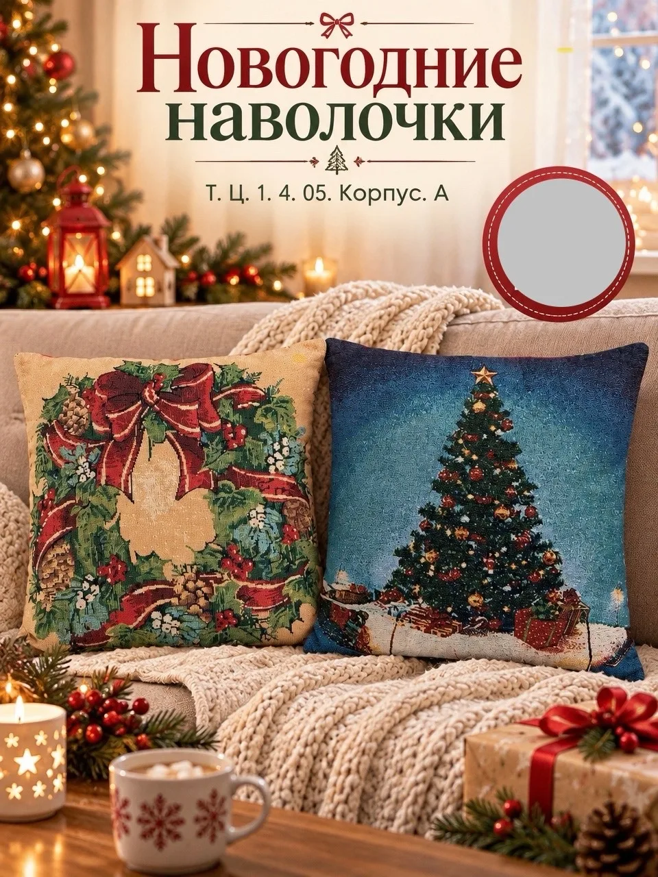 Новогодние наволочки из гобелена — фото 8