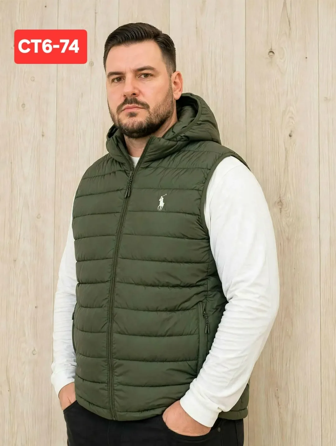Мужская жилетка с капюшоном, который можно отстегнуть — фото 11