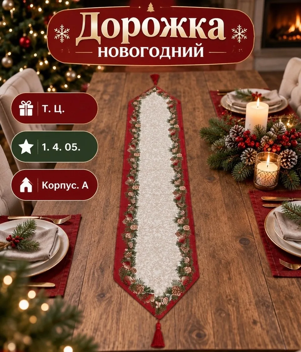 Дорожка новогодний — фото 1