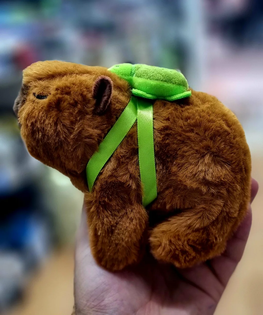 Капибара игрушка, с черепашкой, интерактивная игрушка, детская ходит, пищит — фото 6