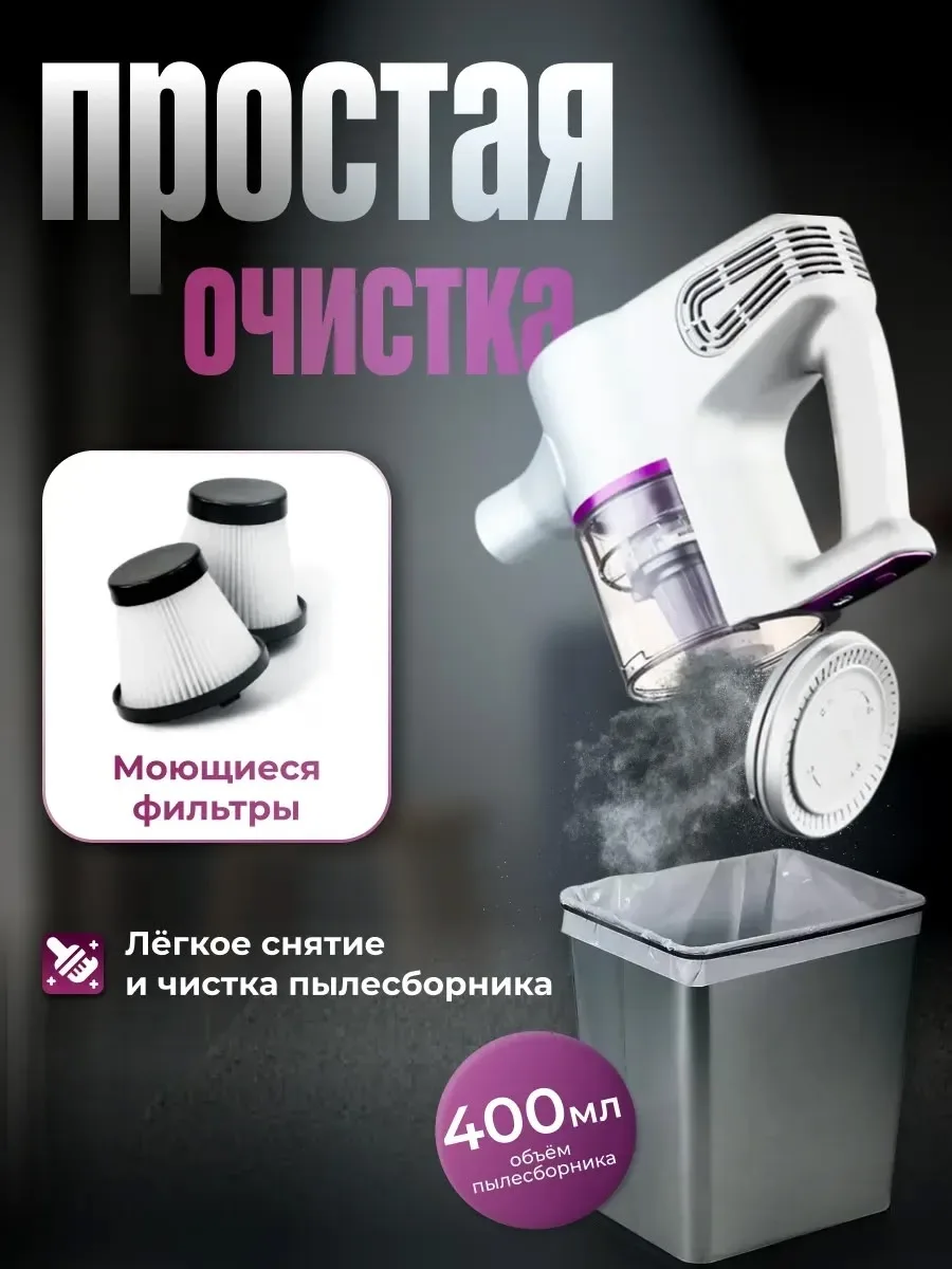 Пылесос беспроводной вертикальный для дома — фото 4