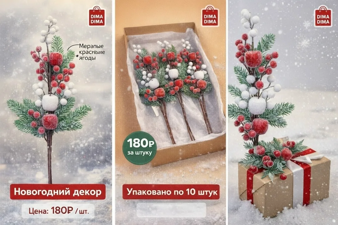 Веточки для украшения новогодней елки или интерьера — фото 2