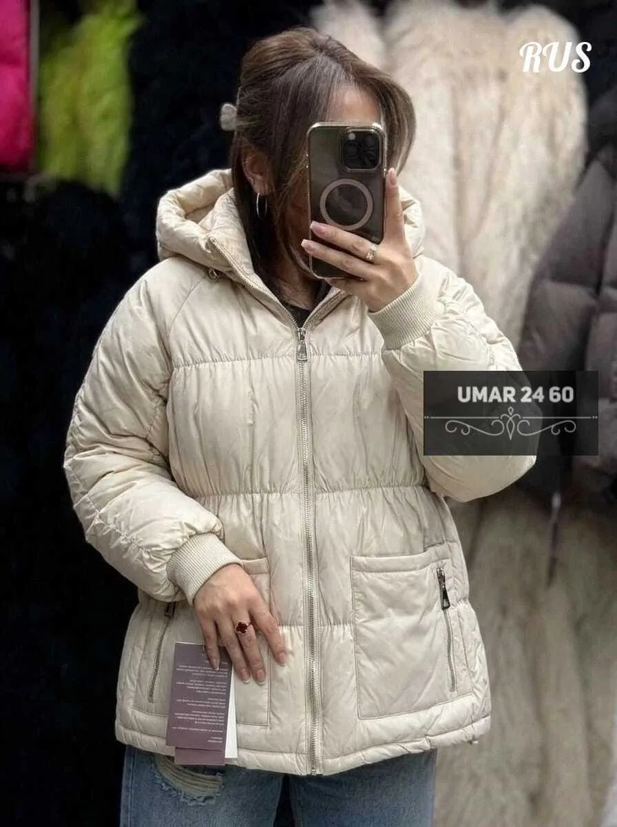 Тёплая женская куртка из синтепона синяя — фото 3