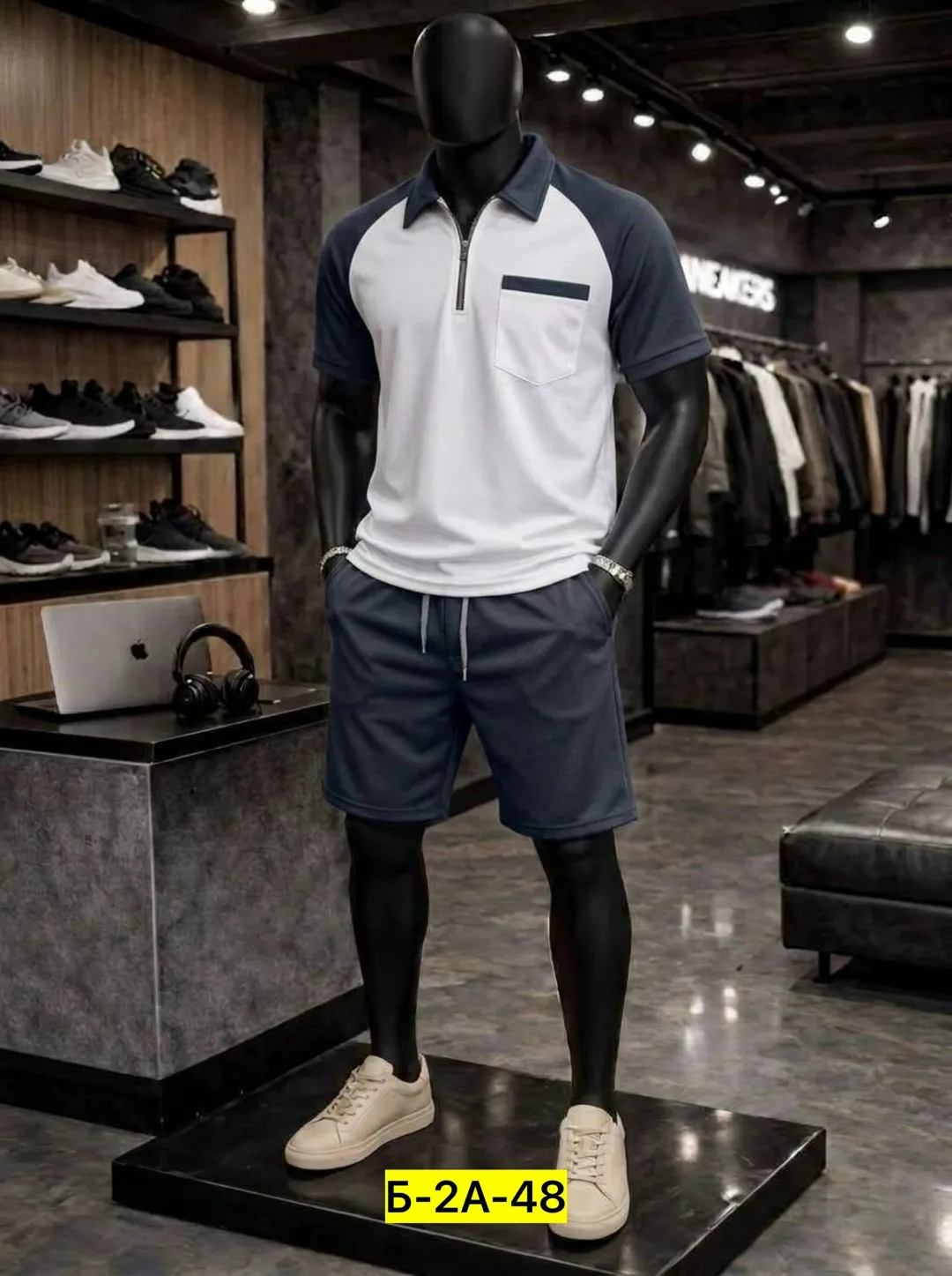 Мужской костюм двойка из материала лакоста — фото 2