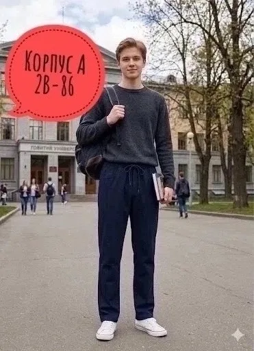 Брюки школьные BANKANG, ткань в рубчик на резинке — фото 1