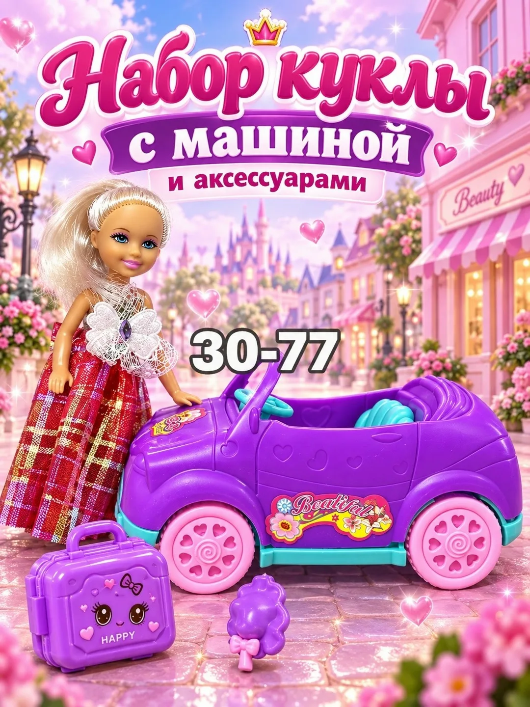 Игрушка Набор куклы + машинка и аксессуары — фото 4