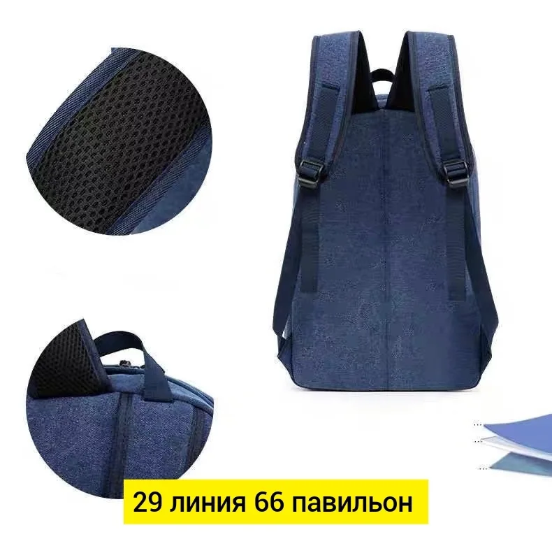 Городской рюкзак из брезента для мужчин и женщин Чёрный — фото 5