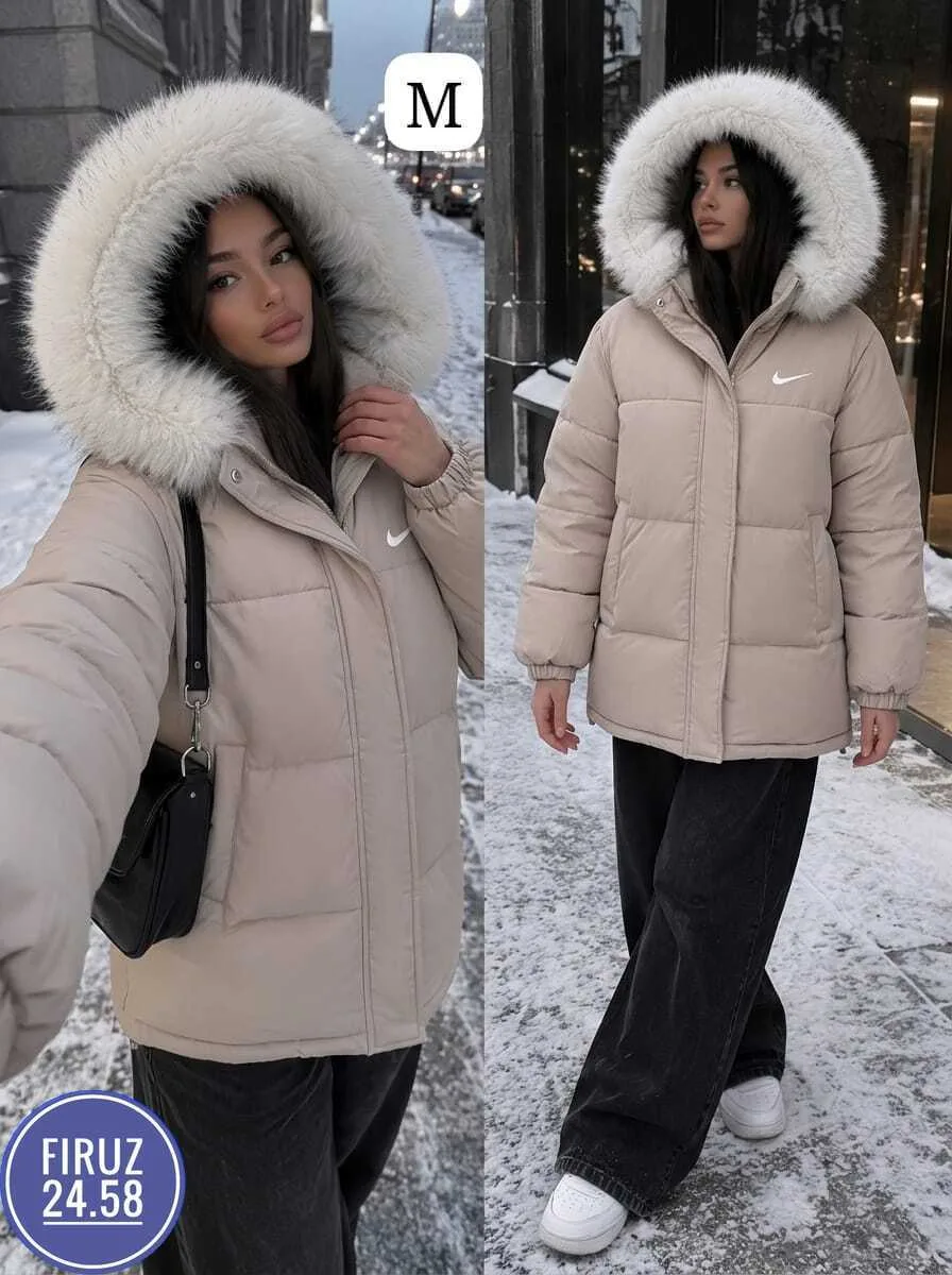 Тёплая двухсторонняя куртка с меховым воротником — фото 1