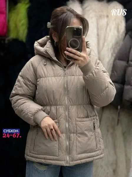 Тёплая женская куртка из синтепона синяя — фото 2