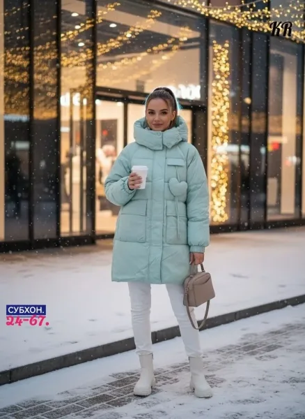 Утеплённая куртка из фабричного материала с наполнителем холофайбер — фото 1