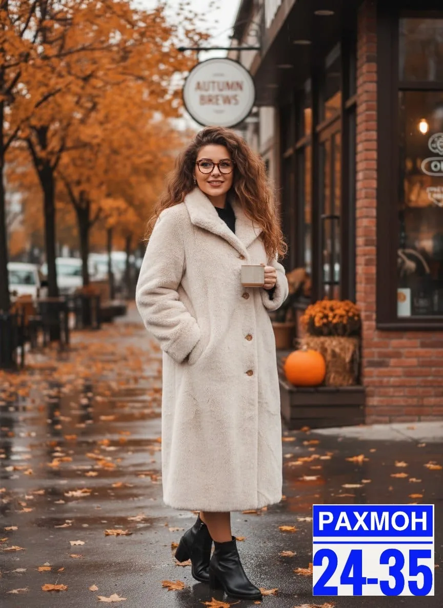 Пальто женская искусственная - отлично садится на любую фигуру, подчеркивает силуэт — фото 3