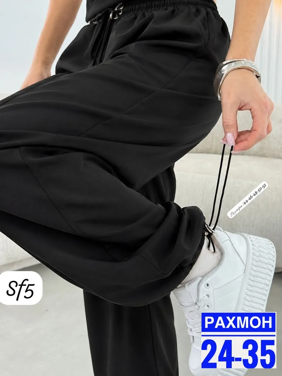 Широкие брюки карго из ткани хлопок карго — фото 3