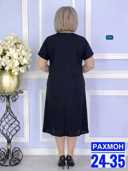 Платье из трикотажа и шифона зелёная — фото 2
