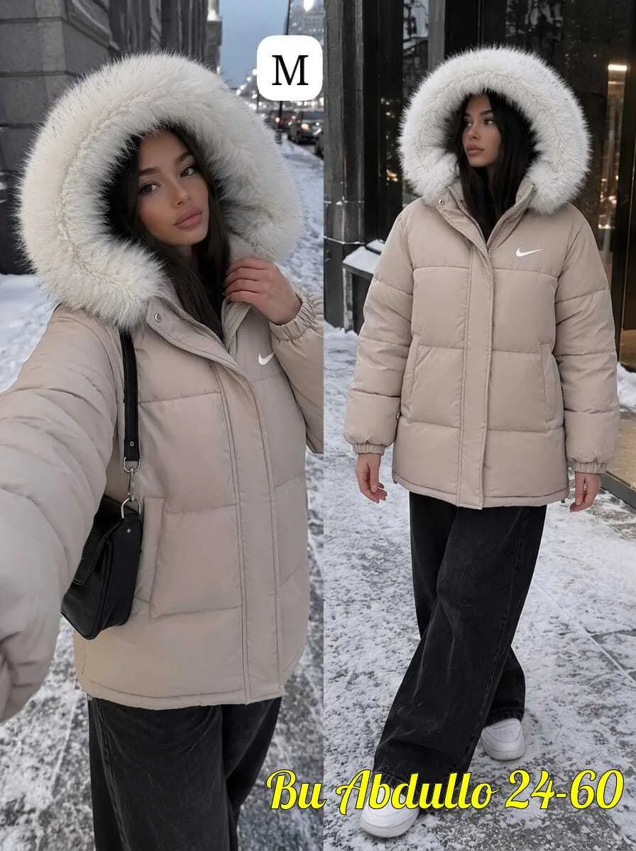Тёплая двухсторонняя куртка с меховым воротником — фото 1
