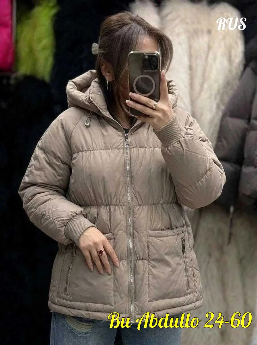 Тёплая женская куртка синяя — фото 2