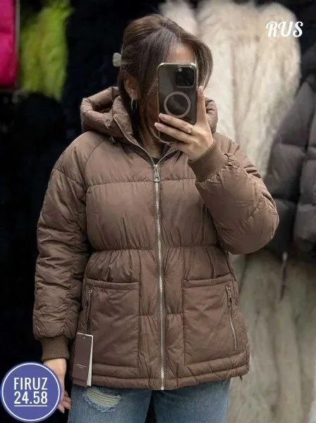Тёплая женская куртка из синтепона синяя — фото 2