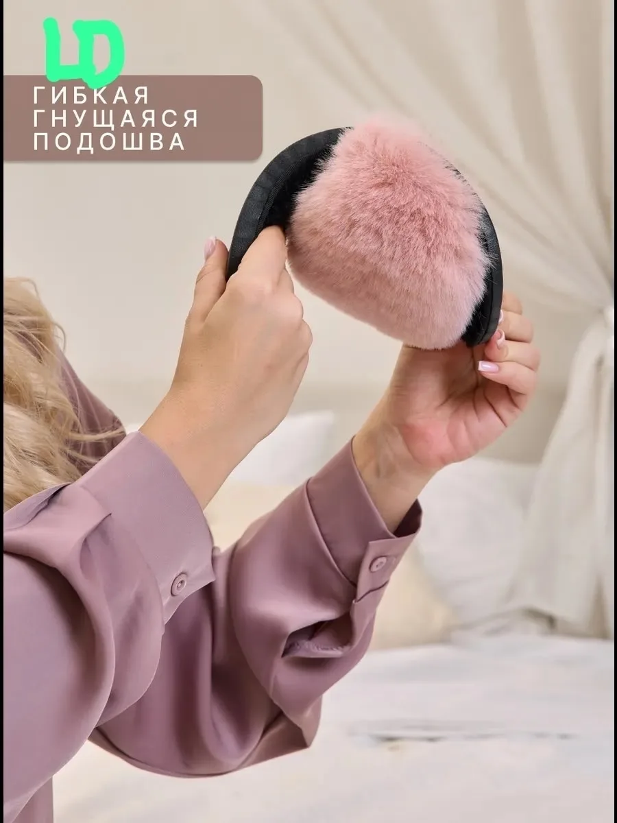 Женские домашние тапочки с резиновой подошвой — фото 7