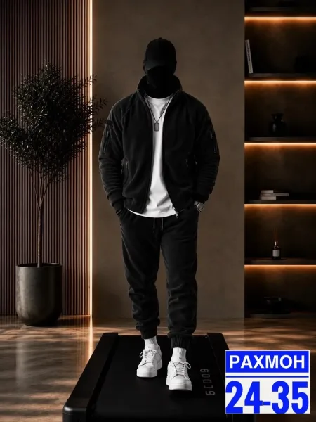 Костюм мужской из флиса Серый — фото 3