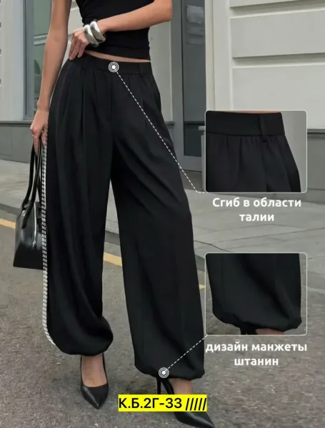 Женские брюки из премиальной ткани милана — фото 4