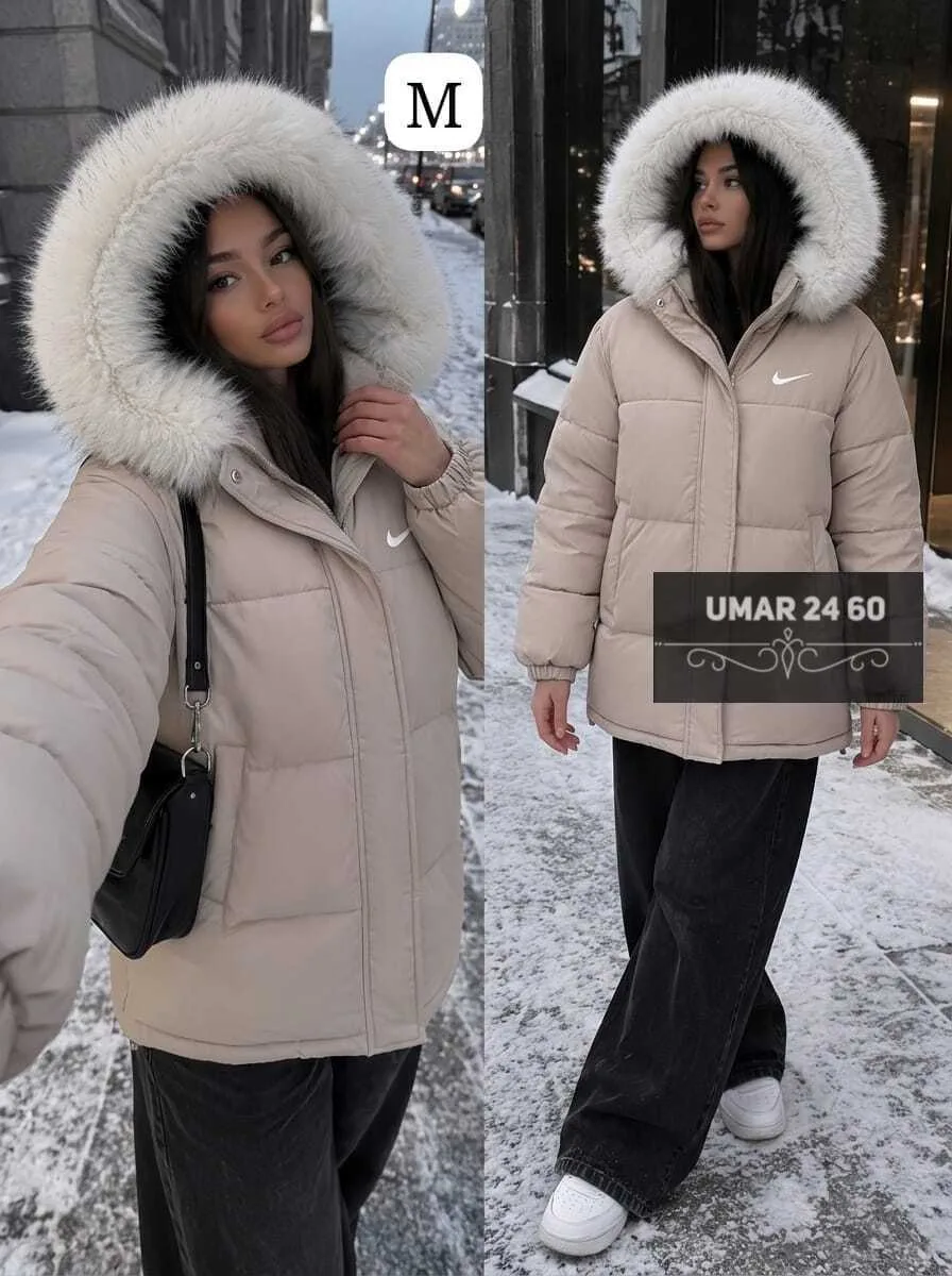 Тёплая двухсторонняя куртка с меховым воротником — фото 1