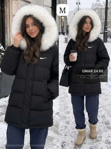 Тёплая двухсторонняя куртка с меховым воротником — фото 6