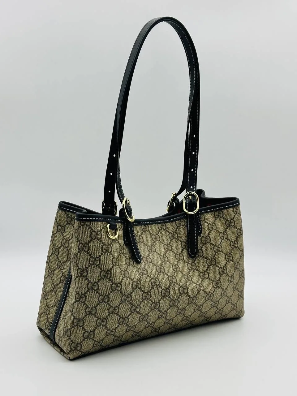 Gucci Сумка выполнена из натуральной канве и кожи — фото 3