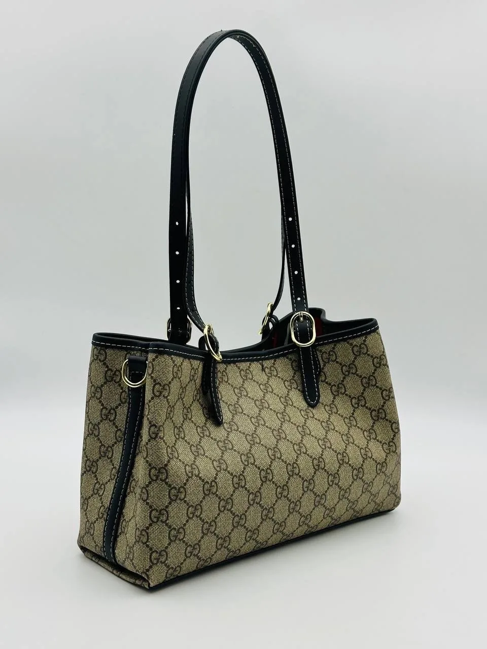 Gucci Сумка выполнена из натуральной канве и кожи — фото 4